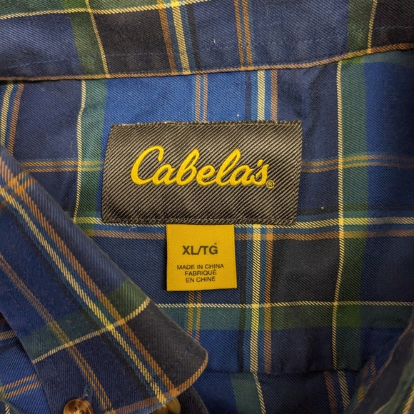 Cabela's Mens Blue Plaid Button Down Shirt Size XL - Picture 5 of 10